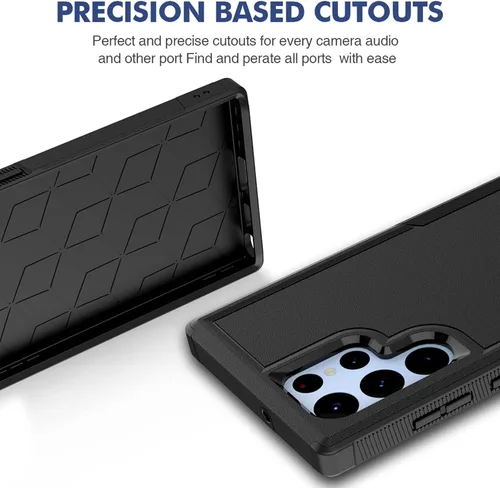 Vista 6 de Funda para Samsung Galaxy S22 Ultra: funda protectora de doble capa resistente para teléfono celular, a prueba de golpes, con protector de pantalla