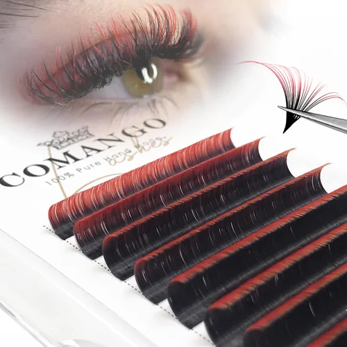 Vista 12 de CoMango Easy Fan - Extensiones de pestañas rizadas C/D de 0.05/0.003 in, pestañas de volumen que florecen automáticamente, color negro mate 2D-20D