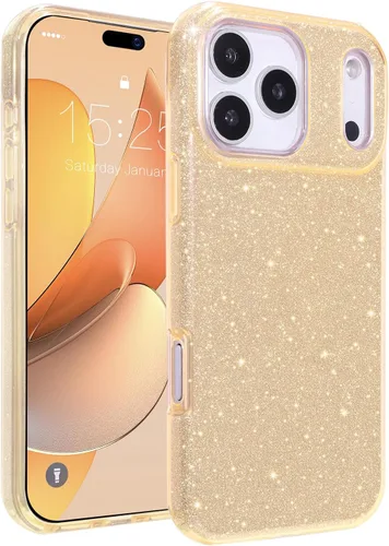Vista 37 de MATEPROX - Funda compatible con iPhone Air de 6.5' [2025], carcasa protectora de 3 capas con purpurina brillante y tendencia, anti-arañazos y a