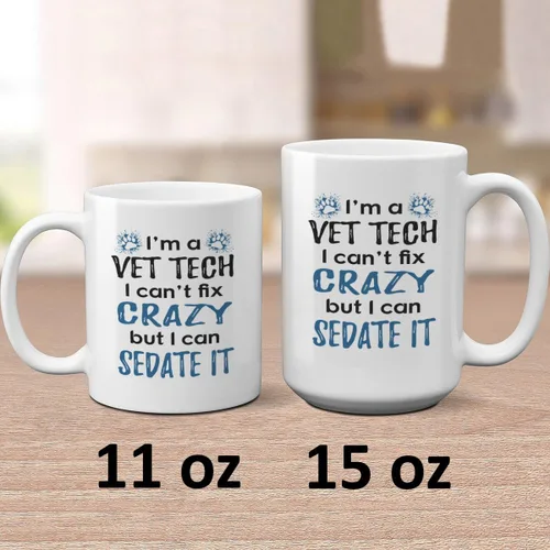 Vista 3 de Taza de café I'm A Vet Tech - Vet Med - For Veterinary Technician - Thank You For Veterinarian (11 oz)