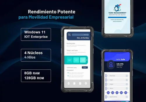 Vista 3 de Vanquisher Tablet PC resistente de 6.5 pulgadas, Windows 11 IOT Enterprise OS, PDA de mano con escáner de código de barras Honeywell N4680, NFC