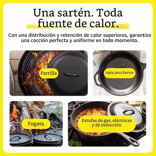 Vista 4 de Freidora Lodge con tapa para pollo, 3 cuartos de galón, Negro