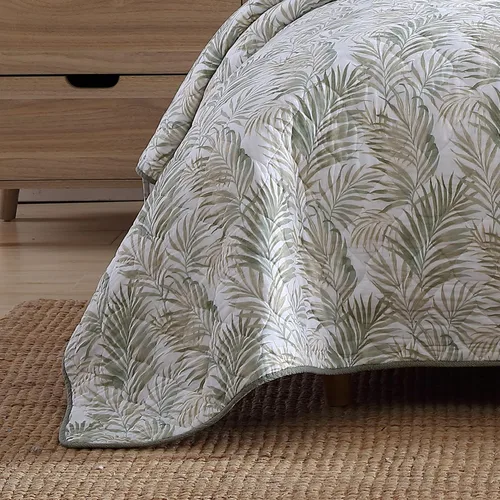 Vista 4 de Tommy Bahama - Juego de edredón tamaño Queen, ropa de cama reversible de algodón con fundas a juego, colcha costera suave, juego de ropa de cama