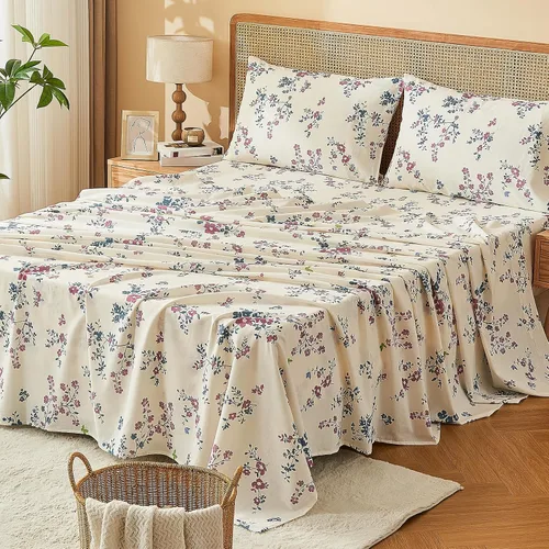 Vista 32 de Bedlifes Juego de sábanas de 100% lino francés tamaño Queen, bolsillo profundo de 16 pulgadas, 4 piezas