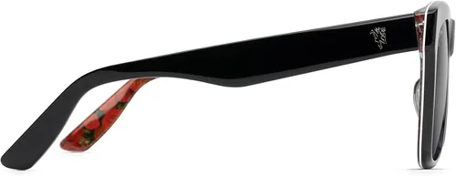 Vista 3 de Maui Jim - Gafas de sol polarizadas con lentes polarizadas polarizadas color negro con hombre Utd y Maui doble espejo plateado a negro polarizado