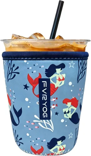 Vista 86 de Fundas de neopreno reutilizables aisladas para café helado, fundas para tazas de café helado, fundas para bebidas heladas y calientes
