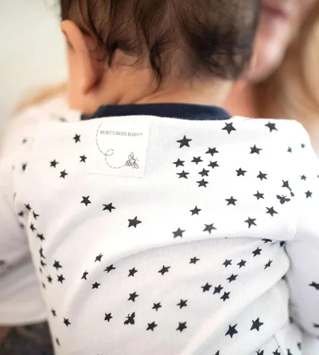 Vista 4 de Burts Bees Baby Pijama unisex para bebé con cremallera frontal antideslizante algodón orgánico