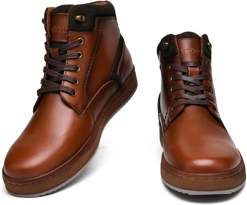 Vista 6 de Tenis casuales para hombre, tenis de cuero ligero para caminar al aire libre