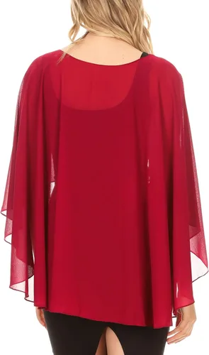 Vista 2 de Sakkas Anya - Abrigo de gasa suave para mujer, para boda, dama de honor, bolero