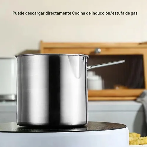 Vista 2 de Olla para freír 304 de acero inoxidable con cesta coladora y asa para freír camarones, olla de acero inoxidable 304