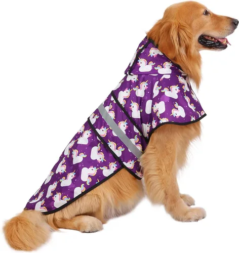 Vista 16 de HDE - Impermeable protector con capucha para perros y cachorros, tallas de la S a la XL (diseño de patos de goma, talla S)