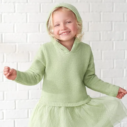 Vista 4 de Gerber Vestido tipo suéter para bebés y niñas pequeñas con falda de tul