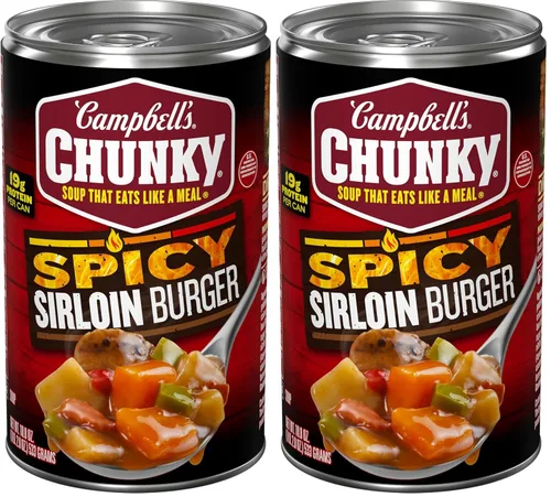 Vista 14 de Campbell’s Chunky - Sopa en lata de hamburguesa con jalapeño y queso con trozos de tocino, lata de 18.8 oz