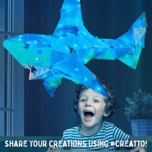 Vista 6 de Creatto: Shimmer Shark & Ocean Pals Rompecabezas de manualidades iluminados de Thames & Kosmos