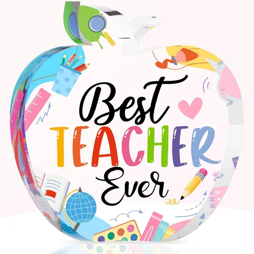 Vista 25 de Yookeer Regalos de agradecimiento para profesores, pisapapeles acrílico de manzana de 3 pulgadas, el mejor regalo para profesores, regalo