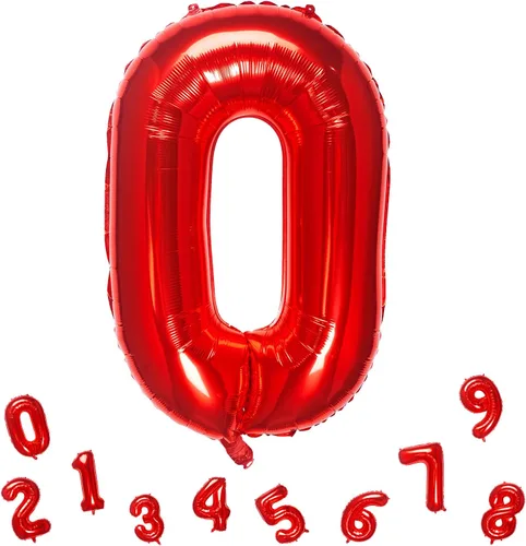Vista 13 de Globos rojos de 32 pulgadas con el número 3 de aluminio, suministros de decoración de fiesta de cumpleaños (globo rojo del número 3)