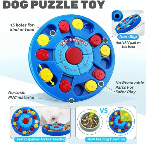 Vista 2 de Joansan Rompecabezas interactivo para perros, juego de rompecabezas interactivo, juguete para perros inteligentes, estimulación de coeficiente