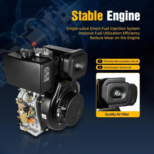 Vista 4 de Motor diesel 10HP, motor diesel de 418CC 4 tiempos