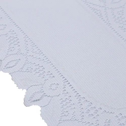 Vista 6 de rockcloud Camino de mesa de encaje para decoración de banquetes de boda, decoración de mesa de fiesta de Navidad, blanco, 13 x 70 pulgadas White E