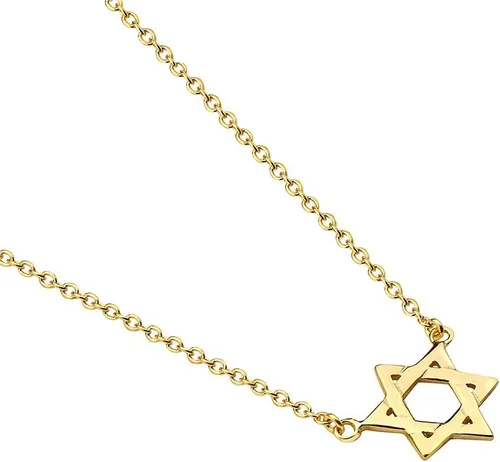 Vista 2 de Collar con colgante de estrella judía de David de plata de ley 925