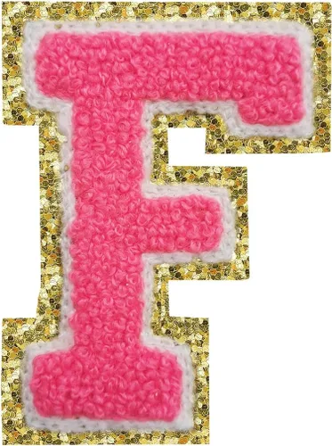 Vista 69 de 3Pcs Letter Patches Varsity Glitters Chenille,SPRT Iron on Blue Letter Patch,Alphabet Cloth Patch for Team Costume Decoration 3.1in Height S