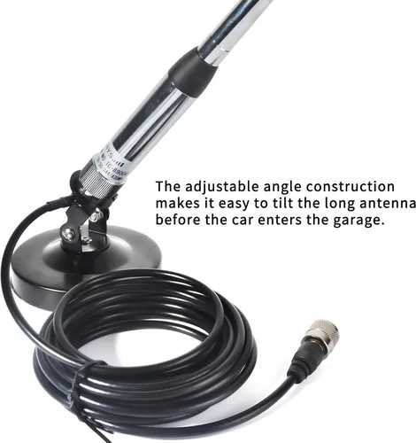 Vista 6 de TWAYRDIO Ángulo ajustable 180 ° antena de radio montaje magnético 10CM/4 pulgadas base para coche transceptor móvil