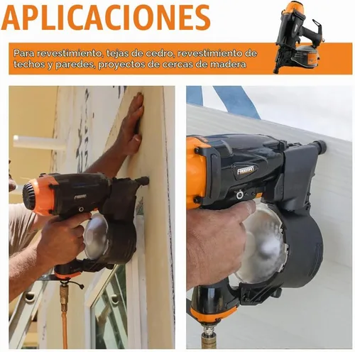 Vista 7 de Freeman Clavadora neumática de revestimiento de bobina de 15 grados 2-1/2 "con gancho de cinturón de metal ajustable PCN65