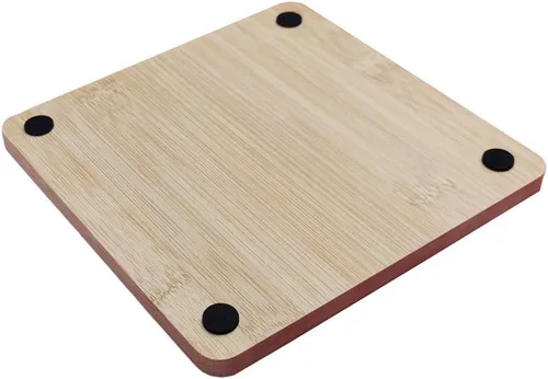 Vista 4 de Salvamanteles personalizados de bambú – 6.3 pulgadas, salvamanteles grabados personalizados para platos calientes, ollas, sartenes, bandejas