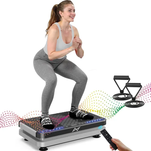 Vista 15 de AXV Placa de vibración para fitness, máquina de ejercicio, vibración, agitación, cuerpo completo, agitador, soporte vibrador, tabla para agitar