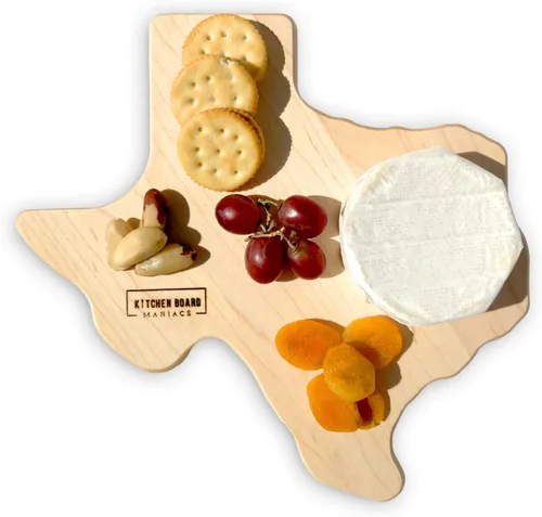 Vista 7 de Tabla de cortar con forma de regalo de Texas Tabla de cortar de Texas, decoración del hogar, regalos y recuerdos para tejanos que sirven como
