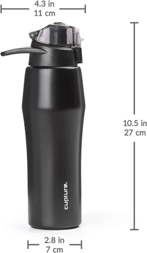 Vista 7 de Cupture Botella de acción con asa - Acero inoxidable aislado al vacío, 22 oz