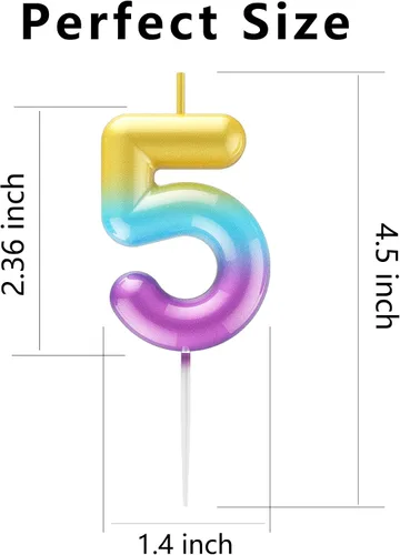 Vista 35 de Velas de número 9 arcoíris con número 3D para decoración de fiesta de pastel de cumpleaños, suministros de celebración de aniversario de boda