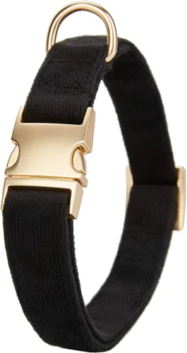 Vista 5 de Collar de algodón suave para perro con hebilla de metal, ajustable, resistente, cómodo, collares de pana para perros pequeños, medianos y grandes
