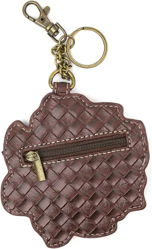 Vista 3 de Chala Bolsos de mano, estilo casual, suave, grande hombro o bolso cruzado con llavero, color verde azulado, Búho