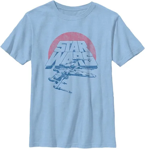 Vista 4 de Star Wars - Camiseta de manga corta para niño, diseño de X-Wing Fighter Azul/claro