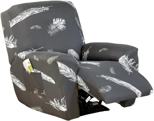 Vista 37 de Fundas elásticas para sillas reclinables, 4 piezas, fundas estampadas Lazyboy para sillón reclinable Lazyboy, funda de elastano suave para silla