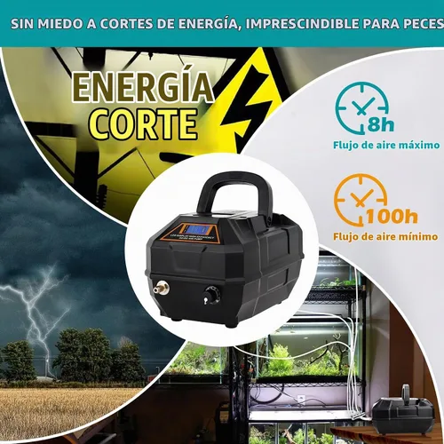 Vista 4 de hygger Bomba de aire recargable para estanque de acuario, potente bomba de aire de tanque comercial silenciosa con manguera, válvula de retención