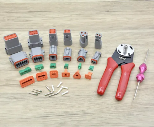 Vista 6 de Kit de conectores Deutsch DT de 345 piezas, conectores impermeables de 2, 3, 4, 6, 8 y 12 pines, herramienta de crimpado (12-20AWG), herramienta