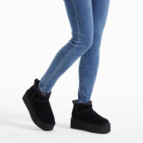 Vista 6 de Xiakolaka Mini botas clásicas de plataforma para mujer, botas de nieve antideslizantes de gamuza para invierno