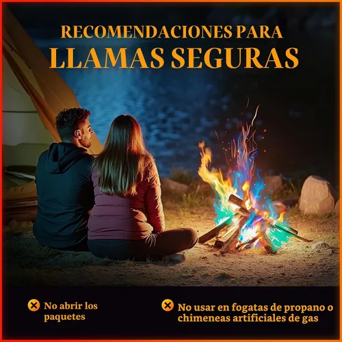 Vista 6 de MEKER Paquetes de Cambio de Color de Fuego – Fogata, Fogatas, Chimeneas al Aire Libre, Hoguera – Color de Fuego – Accesorios Perfectos de Campamento