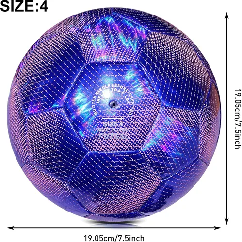 Vista 2 de EVZOM Balón de fútbol sala, pelota de fútbol sala, talla 4 para entrenamiento en interiores de adultos (morado)