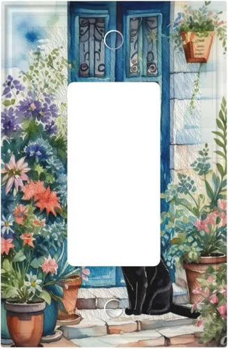 Vista 93 de Cubiertas de Interruptor de Luz Artísticas Decorativas Boho Figura Abstracta Interruptor de Pared Único Placa de Interruptor Decorativo Placa