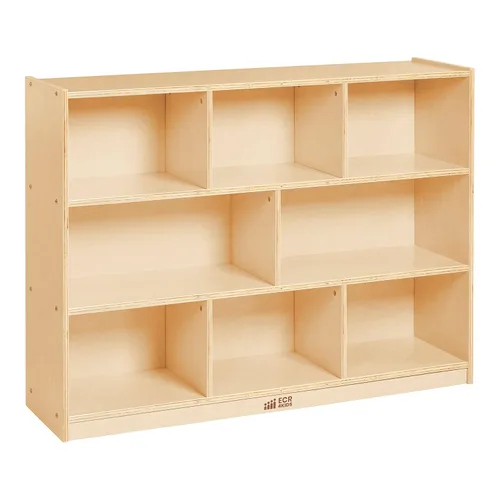 Vista 13 de ECR4Kids Gabinete de almacenamiento móvil de 8 compartimentos, primaria, muebles de aula, gris desgastado Durable birch, GREENGUARD Gold