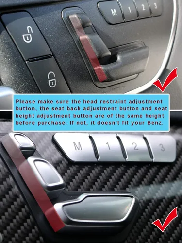 Vista 4 de Jaronx para Mercedes Benz Botón de Reemplazo de Ajuste de Asiento del Lado Izquierdo de la Puerta, Interruptor de Control de Asiento Botones