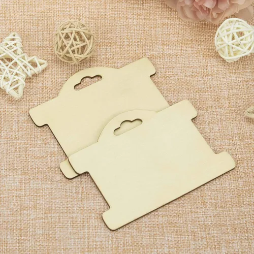 Vista 4 de Tarjeta de exhibición de joyas, etiquetas de madera, tarjetas de exhibición de pulseras, tarjetas de visualización en blanco, de madera sin