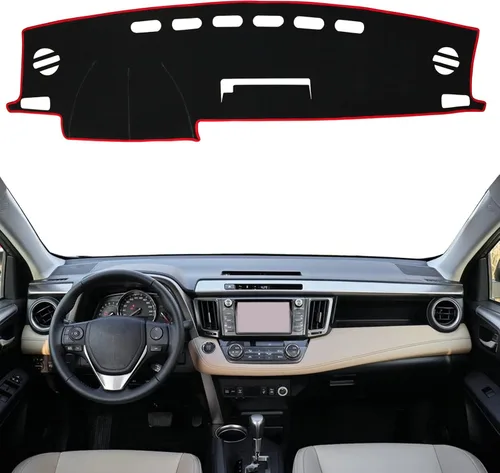 Vista 9 de para Toyota Rav4 2013 2014 2015 2016 2017 2018 Funda para Salpicadero, Funda para Consola Central, Alfombrilla para Tablero, Alfombra Protectora
