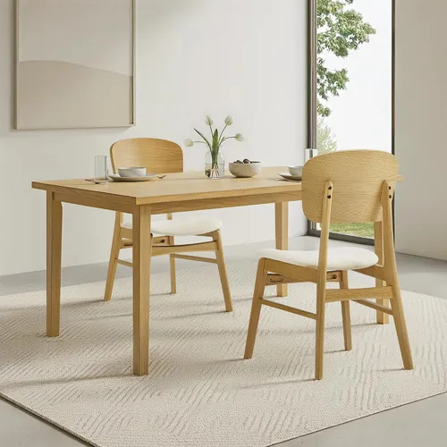 Vista 33 de KISLOT - Juego de 2 sillas de comedor de madera, sillas de cocina tapizadas, originales