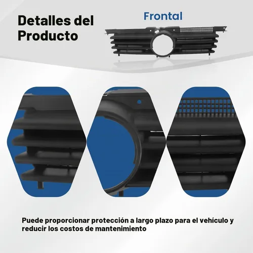 Vista 4 de CarPartsDepot - Parrilla delantera para Volkswagen Jetta 99-05, color negro