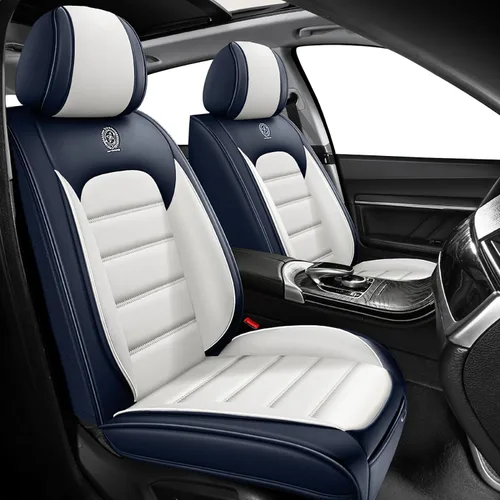 Vista 13 de Fundas de asiento para Chevrolet Chevy Aveo 2004-2011, funda de asiento de automóvil de piel sintética, compatible con bolsa de aire, protector