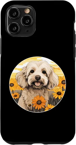 Vista 10 de iPhone 15 Cute Cockapoo in Spring Flower Garden Colorful Puppy Dog Case
